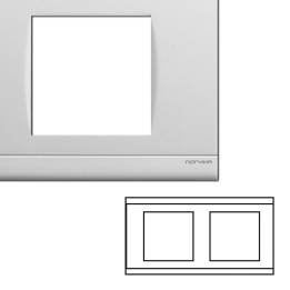 NORVIKA Plaque Double Horizontale Entraxe 71mm Blanc 