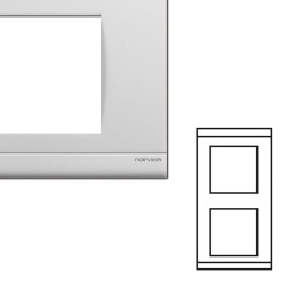 NORVIKA Plaque Double Verticale Entraxe 71mm Blanc 