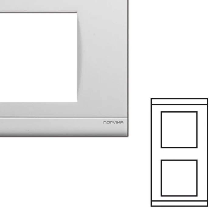 NORVIKA Plaque Double Verticale Entraxe 71mm Blanc 