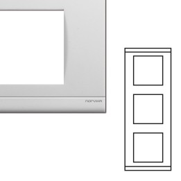 NORVIKA Plaque Triple Verticale Entraxe 71mm Blanc 