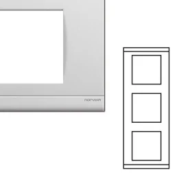 NORVIKA Plaque Triple Verticale Entraxe 71mm Blanc 