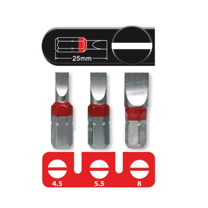 Jeu de 3 Embouts Plat 4.5/5.5/8 x25mm FEROCE