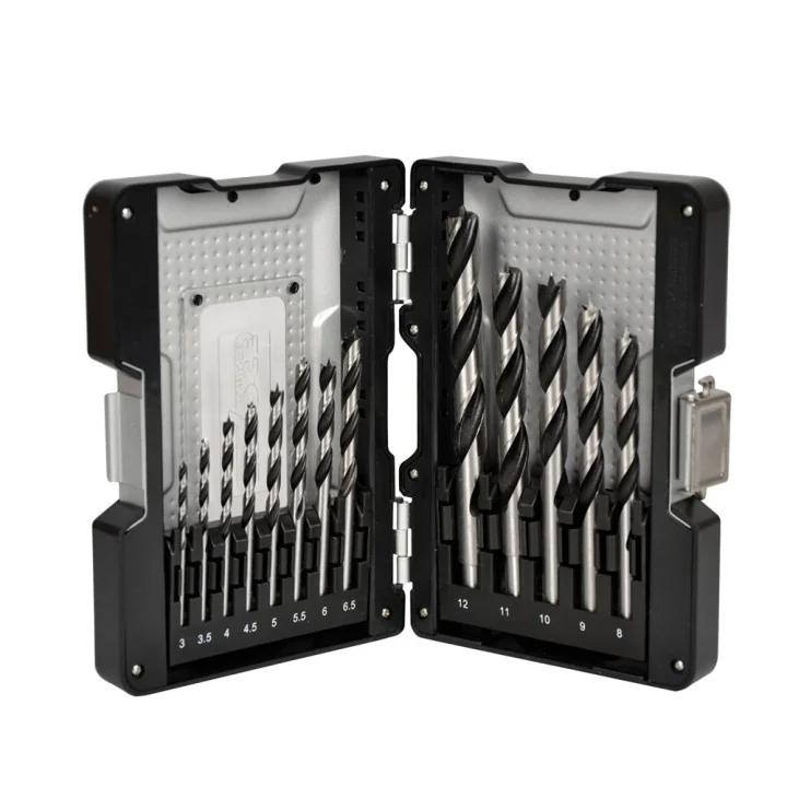 Coffret métal 13 mèches à bois