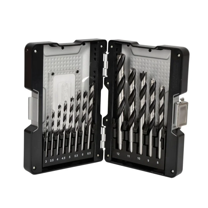 Coffret métal 13 mèches à bois