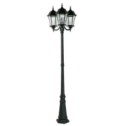 Lampadaire Extérieur 3 Têtes 3x100W E27 Fonte Noir ADELA