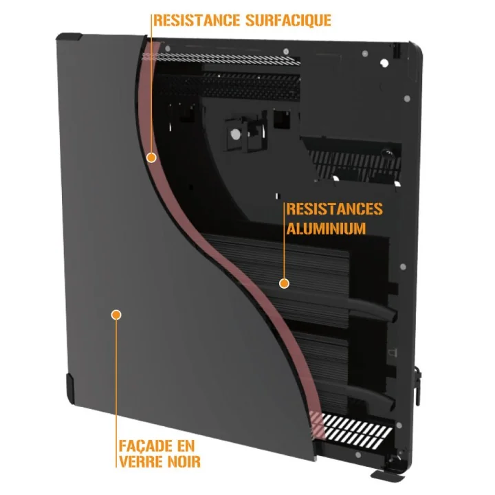 Radiateur électrique verre 750W