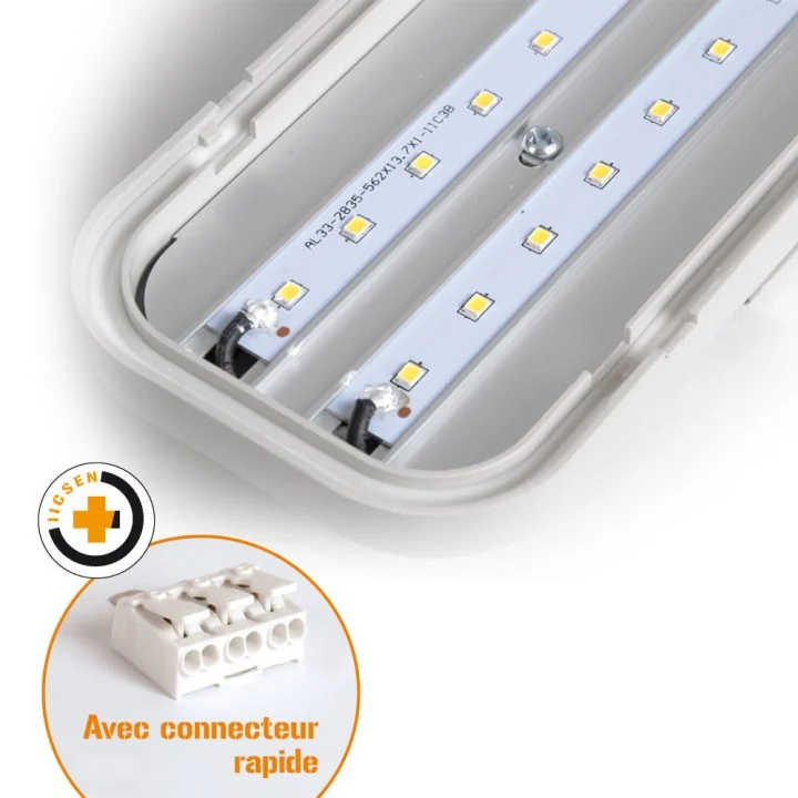 Reglette LED étanche 60cm 12W 4000K IP65 WOLTZ