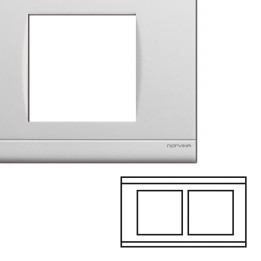 NORVIKA Plaque Double Horizontale Entraxe 57mm Blanc 