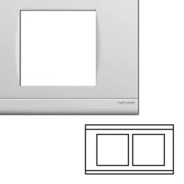 NORVIKA Plaque Double Horizontale Entraxe 57mm Blanc 
