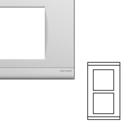 NORVIKA Plaque Double Verticale Entraxe 57mm Blanc 