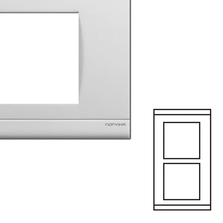 NORVIKA Plaque Double Verticale Entraxe 57mm Blanc 