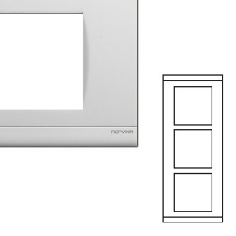 NORVIKA Plaque Triple Verticale Entraxe 57mm Blanc 