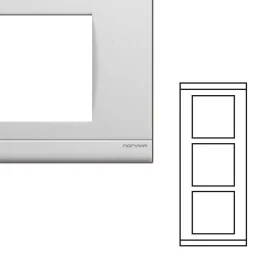NORVIKA Plaque Triple Verticale Entraxe 57mm Blanc 