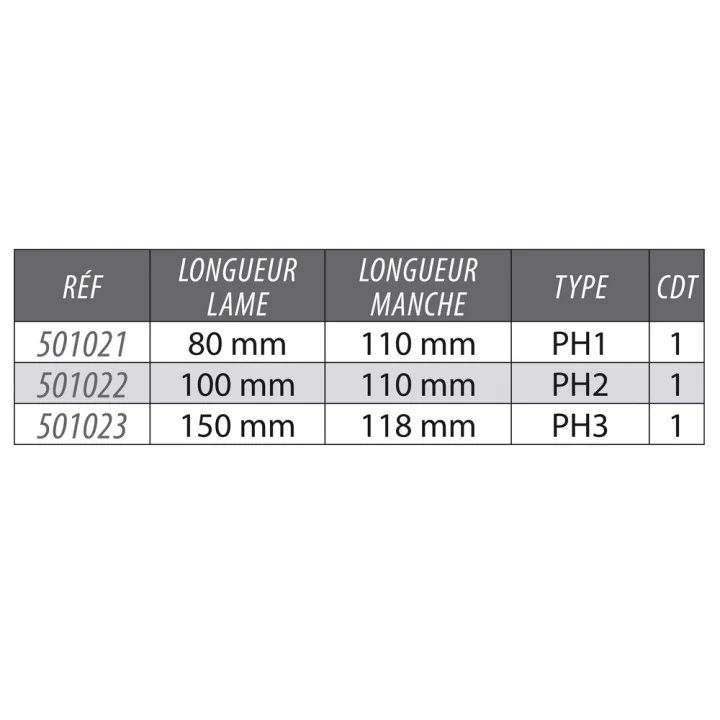 Tournevis Cruciforme Lame Traversante PH2x100mm KARX