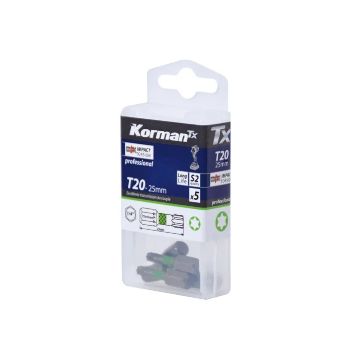 Jeu de 5 embouts T20 Torsion professional