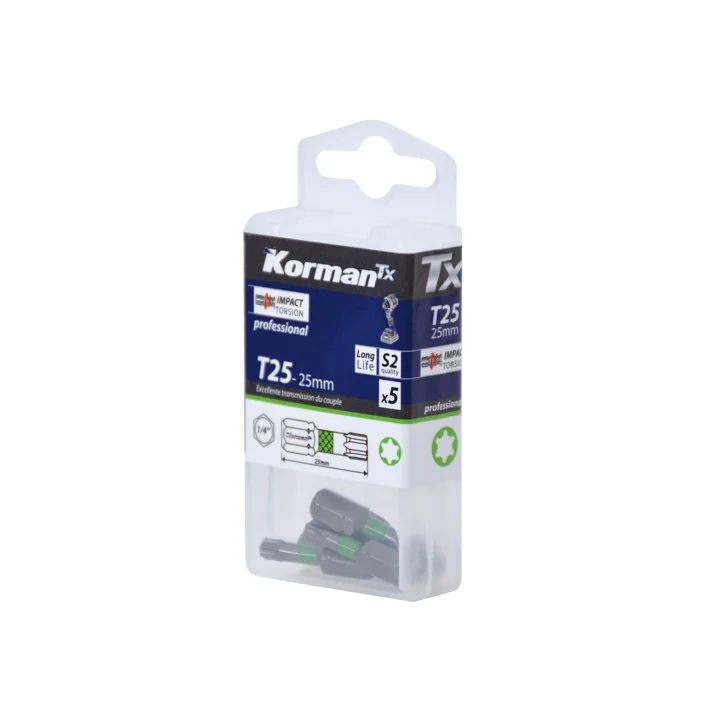 Jeu de 5 embouts T25 Torsion professional