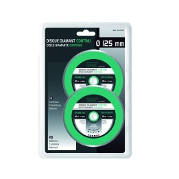 Jeu de 2 disques diamant continu 125mm