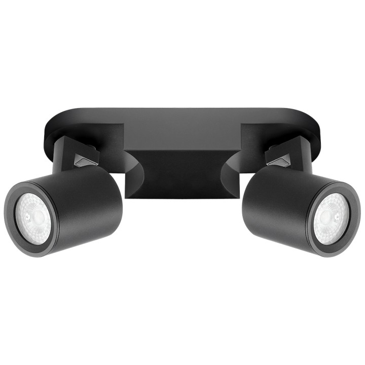 spot double noir 8w gu10 sans ampoule