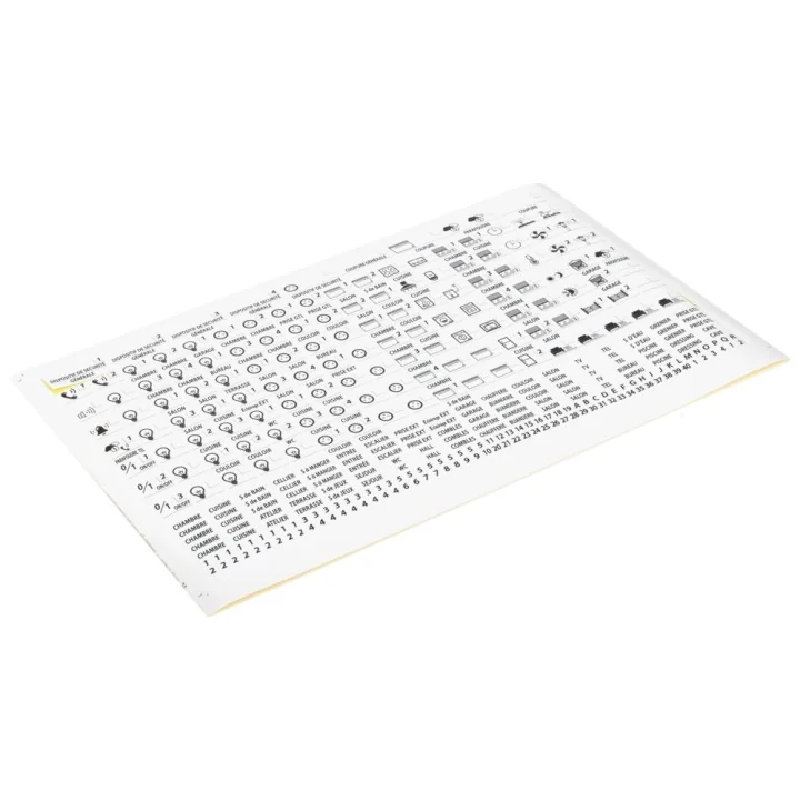 Planche d'etiquettes pour tableau electrique