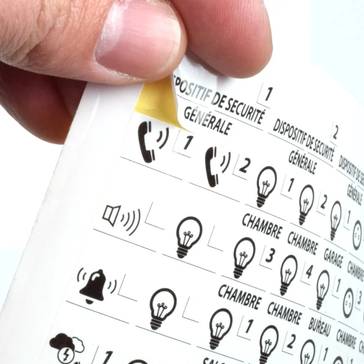 Planche d'etiquettes pour tableau electrique