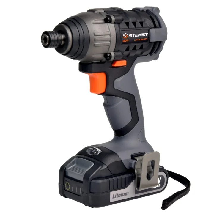 Perceuse visseuse percussion sans fil Steiner 20V - 60Nm + Visseuse à choc moteur 4 pôles + 2 batteries 2.0Ah