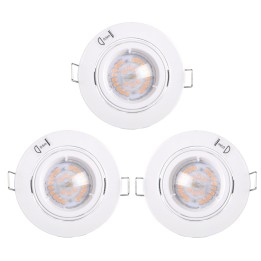 Lot de 3 spots blanc avec ampoule LED