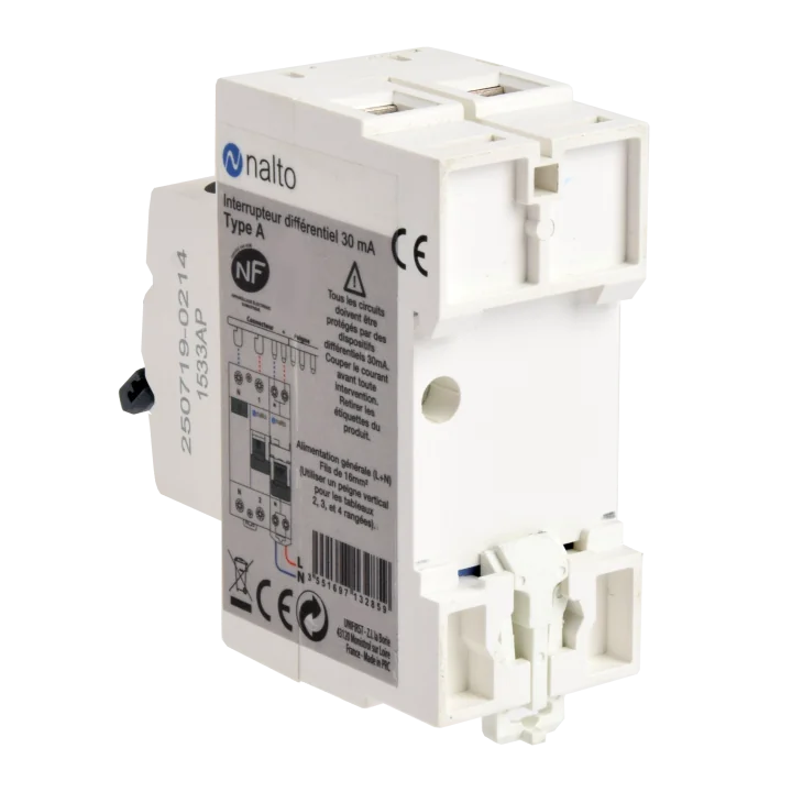 Interrupteur différentiel 1P+N 30mA, 40A type AC