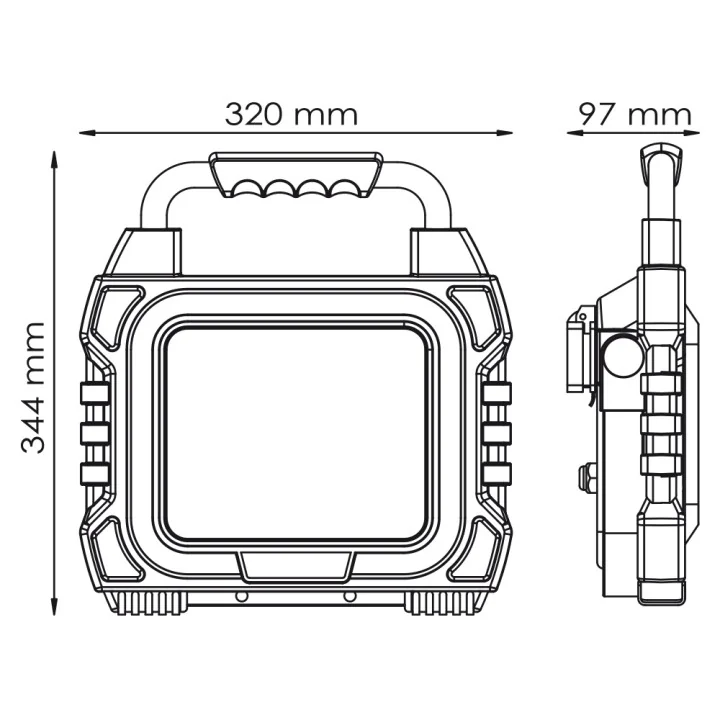 Projecteur chantier 60W - câble 3m + 2x2P+T + prise USB