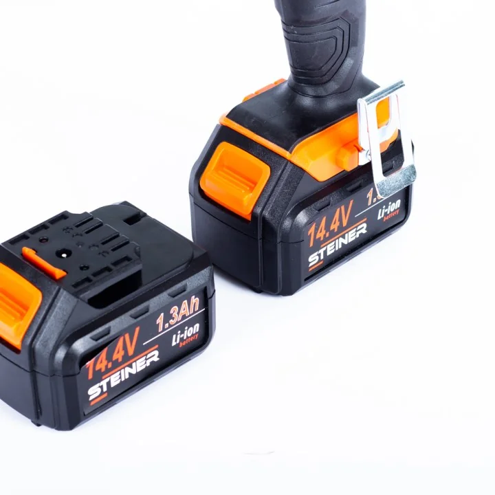 Perceuse sans fil 14,4V 1,3Ah Li-ion + mallette 160 pièces alu