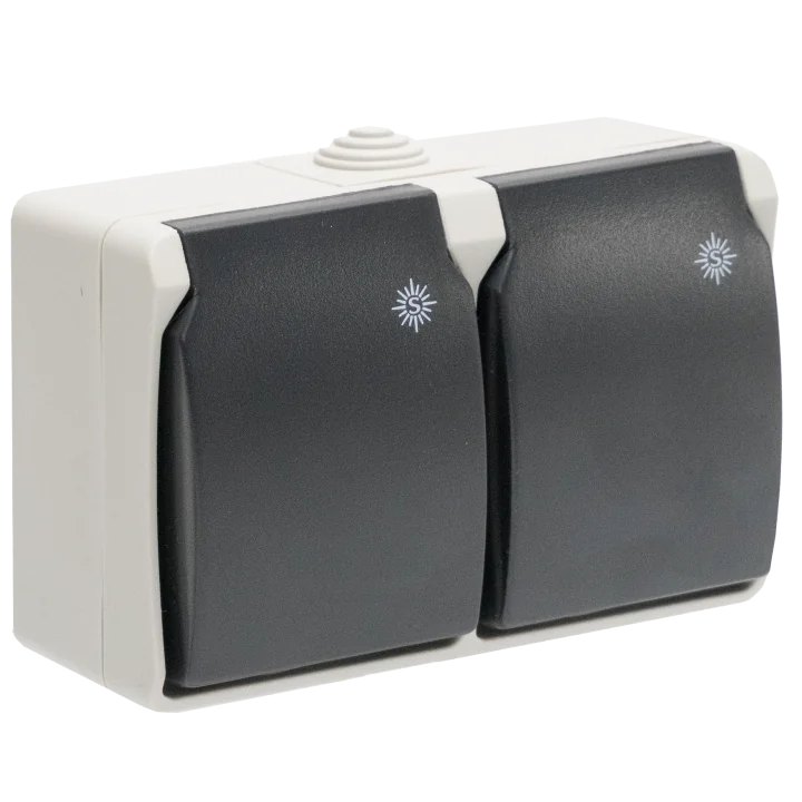 Double Prise Etanche 2P+T 16A IP54 Gris NALTO