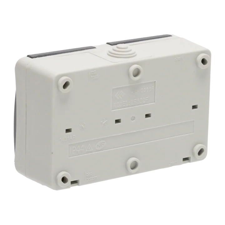 Prise 2P+T et Interrupteur Va et Vient Etanche 10/16A IP54 Gris NALTO
