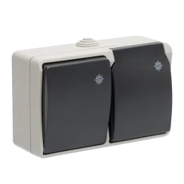 Prise 2P+T et Interrupteur Va et Vient Etanche 10/16A IP54 Gris NALTO