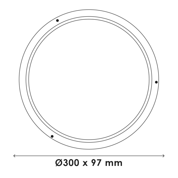 Hublot LED Extérieur Rond 15W 4500K IP65 Noir WOLTZ