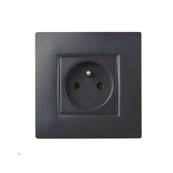 NOANE Prise Murale Encastrable 2P+T 16A Complète Anthracite