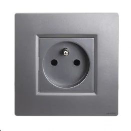NOANE Prise Murale Encastrable 2P+T 16A Complète Gris Alu
