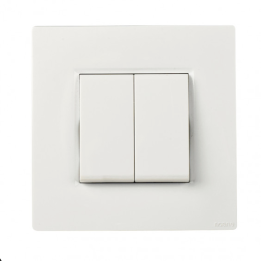 NOANE Interrupteur Va et Vient Double 10A Complet Blanc