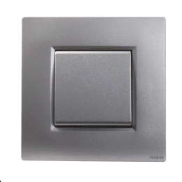 NOANE Interrupteur Poussoir 10A Complet Gris Alu