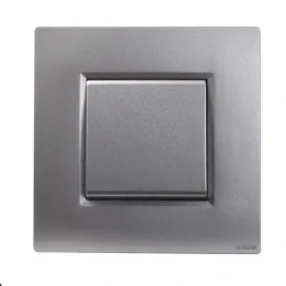NOANE Interrupteur Poussoir 10A Complet Gris Alu