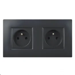NOANE Double Prise Murale Encastrable 2P+T Complete Anthracite