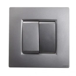 NOANE Interrupteur Va et Vient Double 10A Complet Gris Alu