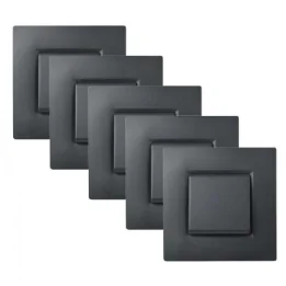 NOANE Lots de 5 Interrupteurs Va et Vient 10A Complet Anthracite