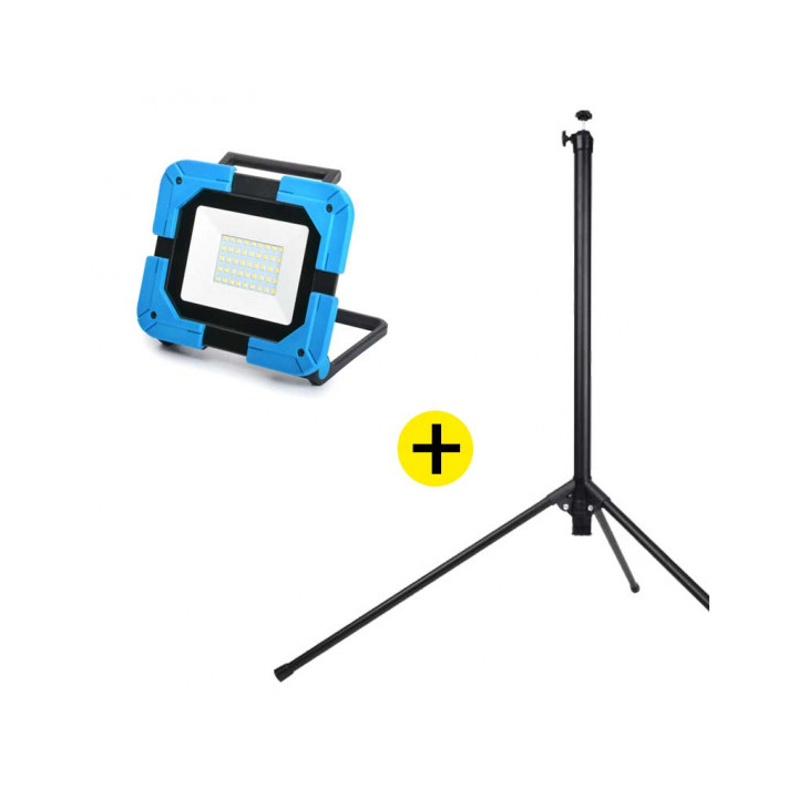 Lot Projecteur de Chantier LED 30W + Trepied NALTO