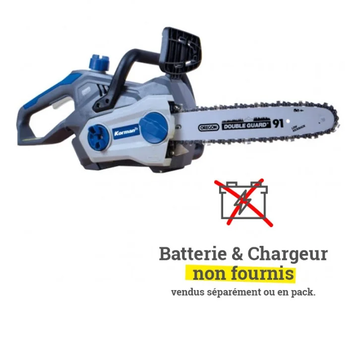 Tronçonneuse Batterie Sans Fil 40V Li-ion avec guide et chaîne Oregon KORMAN TX (sans batterie)