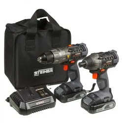 Lot perceuse percussion + visseuse a choc sans fil 20V + 2 batteries 2.0Ah