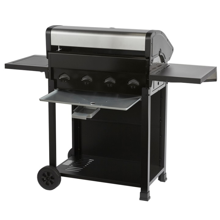 Barbecue Gaz ROSTER 5 Brûleurs dont 1 Latéral - 17.2 KW 1/2 Gril - 1/2 Plancha