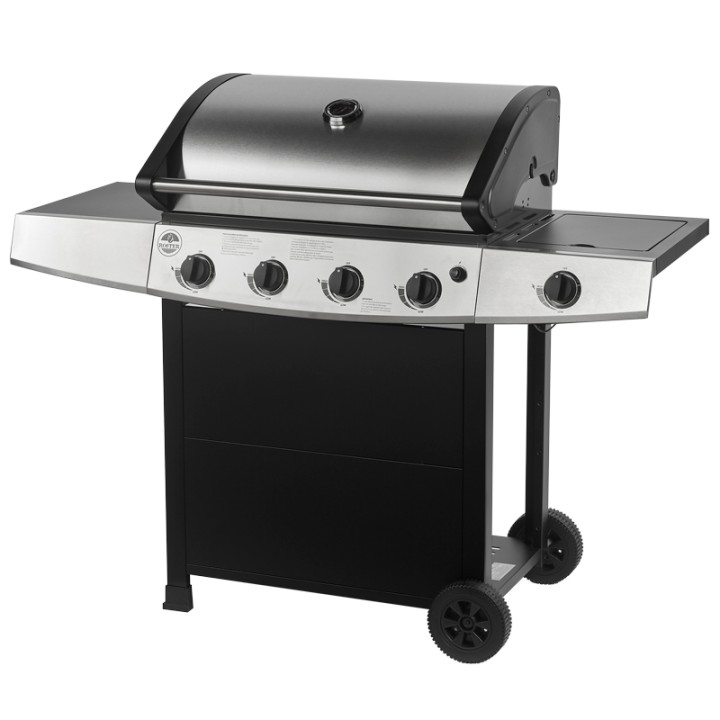 Barbecue Gaz ROSTER 5 Brûleurs dont 1 Latéral - 17.2 KW 1/2 Gril - 1/2 Plancha