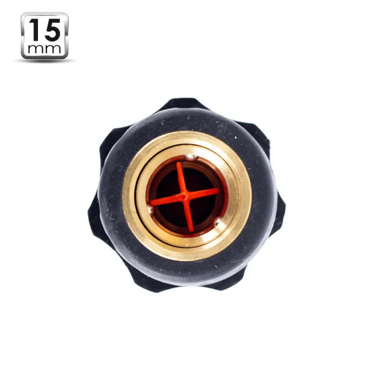 Raccord rapide 15mm laiton + Stop