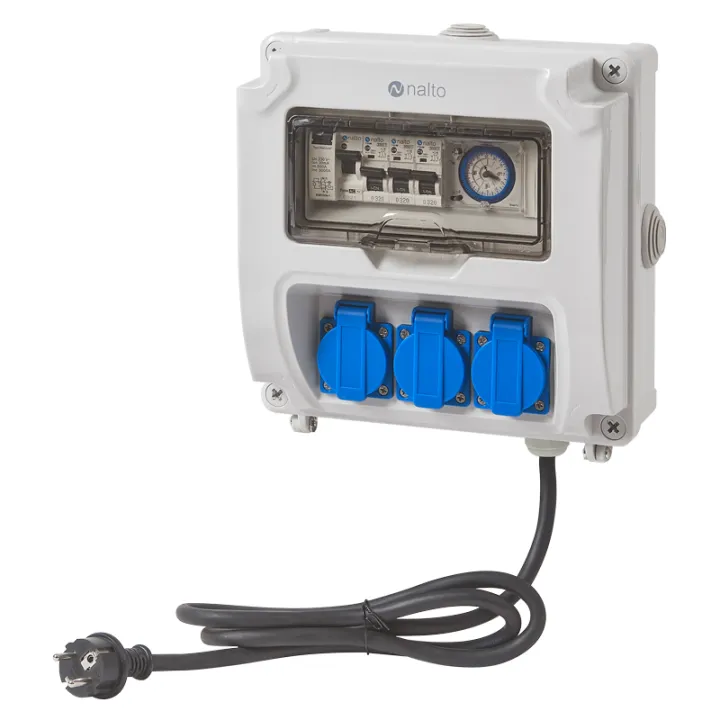 Coffret Electrique Piscine Hors Sol Filtration - Horloge Mécanique - 3 prises - NALTO
