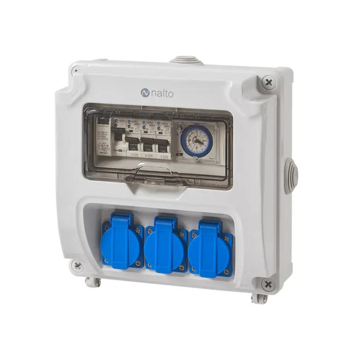 Coffret Electrique Piscine Hors Sol Filtration - Horloge Mécanique - 3 prises - NALTO
