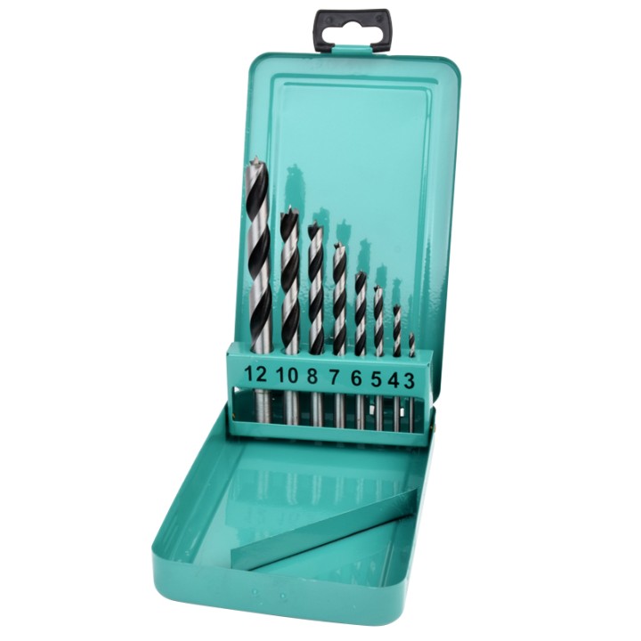 Coffret métal 8 forêts Bois 3 pointes